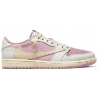 Кроссовки Travis Scott x Air Jordan 1 Low Sail Shy Pink