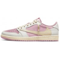 Кроссовки Travis Scott x Air Jordan 1 Low Sail Shy Pink