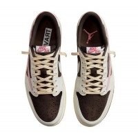 Travis Scott x Air Jordan 1 Low Dark Pony Oxford розовые