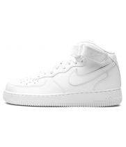Nike Air Force 1 Mid White с мехом 