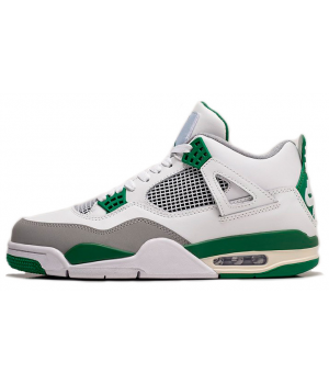 Кроссовки Nike Air Jordan 4 White Grey Green