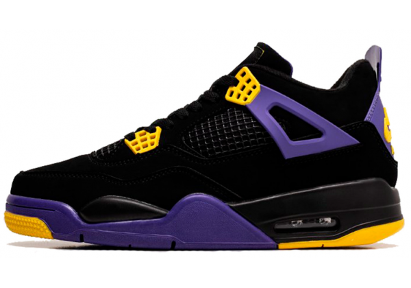 Nike Air Jordan 4 Retro Black Purple Yellow