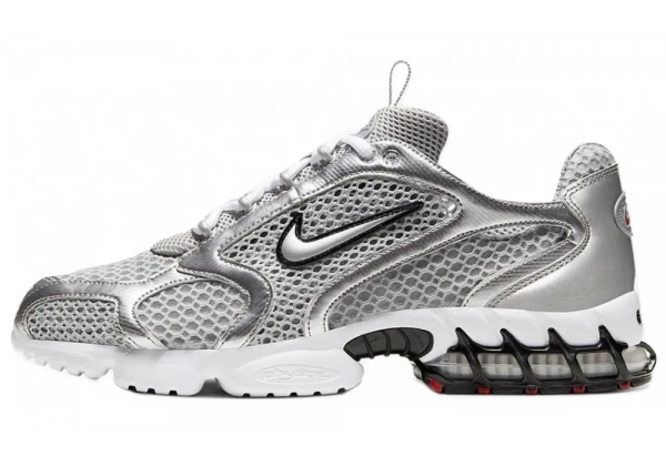 Stussy x Nike Air Zoom Spiridon Cage 2 Metallic Silver
