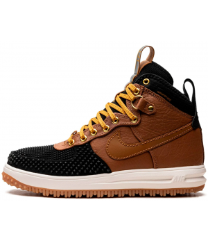 Nike Lunar Force 1 Duckboot Brown с мехом