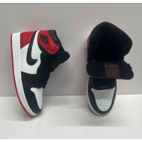 Nike Air Jordan 1 High Satin Black Toe с мехом