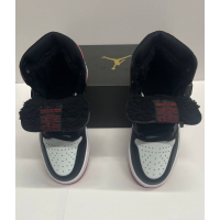 Nike Air Jordan 1 High Satin Black Toe с мехом