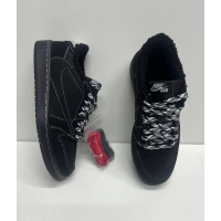 Nike Air Jordan 1 Low X Travis Scott Black Phantom с мехом