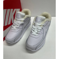 Кроссовки Nike Air Max 90 Leather White с мехом