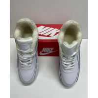 Кроссовки Nike Air Max 90 Leather White с мехом