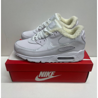 Кроссовки Nike Air Max 90 Leather White с мехом