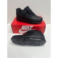 Nike Air Max 90 Leather черные с мехом