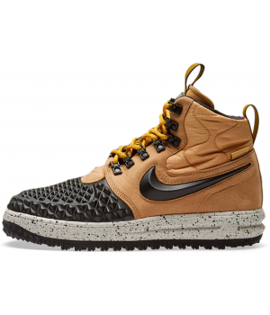 Nike Lunar Force 1 Duckboot Black Beige с мехом