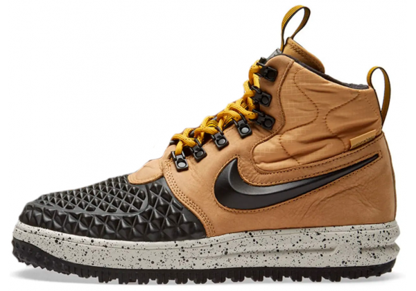 Nike Lunar Force 1 Duckboot Black Beige с мехом
