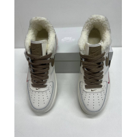 Nike Air Force 1 LV8 White Grey с мехом
