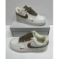 Nike Air Force 1 LV8 White Grey с мехом