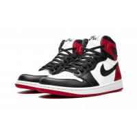 Nike Air Jordan 1 High Satin Black Toe с мехом