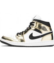 Nike Air Jordan 1 Mid Metallic Gold Black White