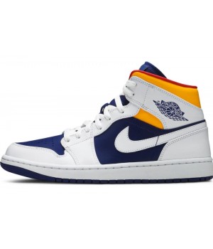 Кроссовки Nike Air Jordan 1 Mid Royal Blue Laser Orange
