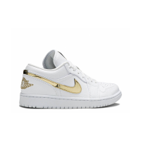 Кроссовки Nike Air Jordan 1 Low белые с золотым