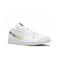 Кроссовки Nike Air Jordan 1 Low белые с золотым
