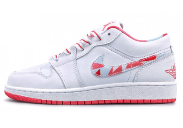 Кроссовки Nike Air Jordan 1 Low бело-красные