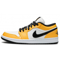 Кроссовки Nike Air Jordan 1 Low бело-желтые с черным