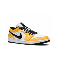 Кроссовки Nike Air Jordan 1 Low бело-желтые с черным