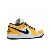 Кроссовки Nike Air Jordan 1 Low бело-желтые с черным