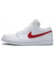 Кроссовки Nike Air Jordan 1 Low белые с красным