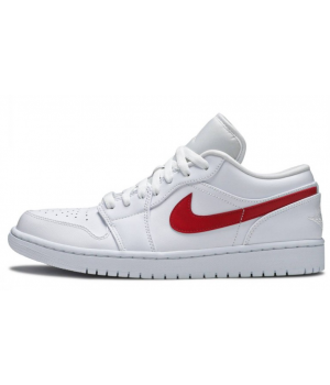 Кроссовки Nike Air Jordan 1 Low белые с красным