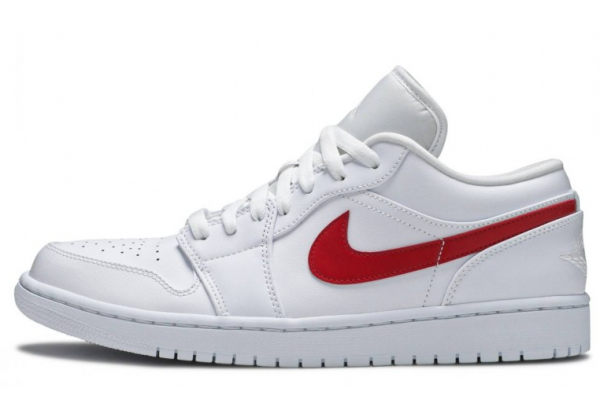 Кроссовки Nike Air Jordan 1 Low белые с красным