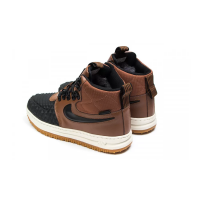 Nike Air Force 1 Lunar Duckboot Brown с мехом