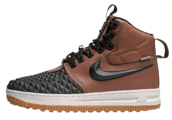 Nike Air Force 1 Lunar Duckboot Brown с мехом