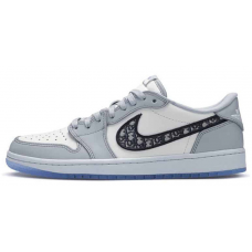 Кроссовки Dior x Nike Air Jordan 1 Low Grey