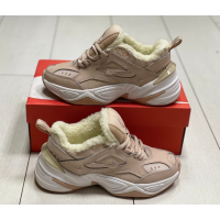 Кроссовки Nike Air Monarch бежевые зимние