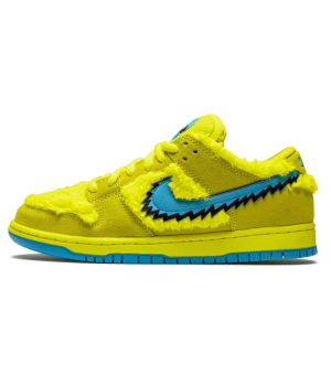 Кроссовки Nike SB Dunk Low Grateful Dead Yellow Bear желтые с зеленым