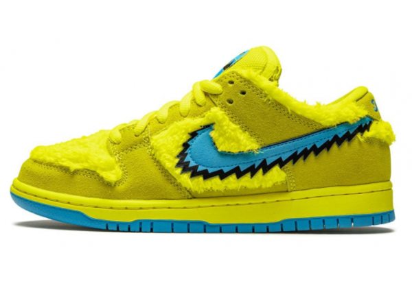 Кроссовки Nike SB Dunk Low Grateful Dead Yellow Bear желтые с зеленым