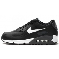 Кроссовки Nike Air Max 90 кожаные черные с белым