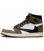 Кроссовки Nike x Travis Scott Air Jordan 1 High Brown зимние