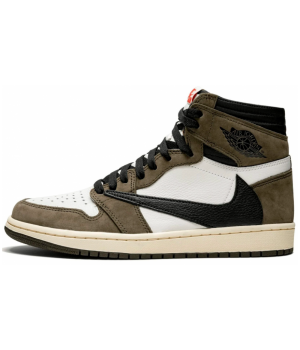Кроссовки Nike x Travis Scott Air Jordan 1 High Brown зимние