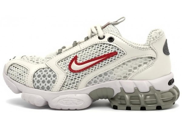 Stussy x Nike Air Zoom Spiridon Cage 2 White and Red