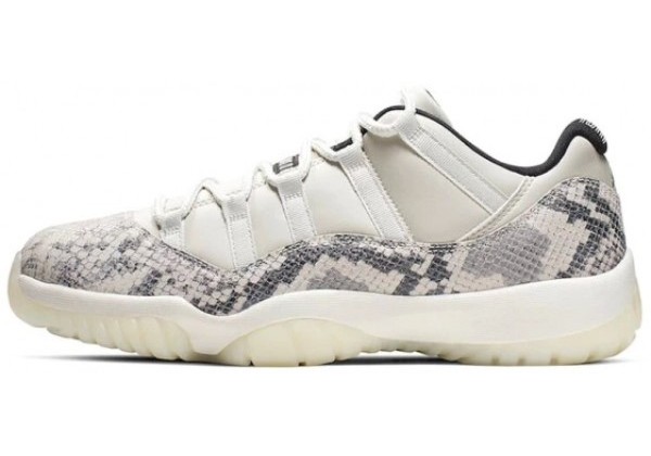 Jordan кроссовки 11 Retro Low LE Snakeskin Light Bone бежевые