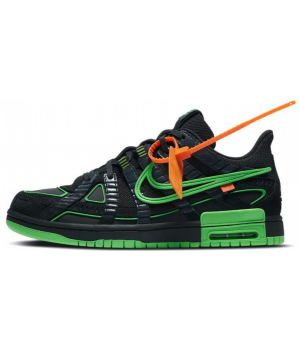 Кроссовки Nike X Off-White Dunk Low черные с зеленым