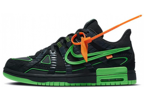 Кроссовки Nike X Off-White Dunk Low черные с зеленым
