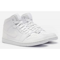 Кроссовки Nike Air Jordan 1 зимние моно белые