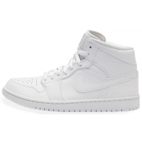 Кроссовки Nike Air Jordan 1 зимние моно белые