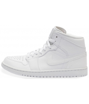 Кроссовки Nike Air Jordan 1 зимние моно белые