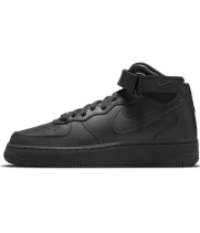 Зимние кроссовки Nike Air Force 1 Mid All Black черные