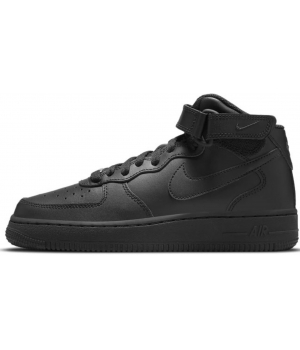 Зимние кроссовки Nike Air Force 1 Mid All Black черные