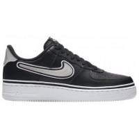 Nike Air Force 1 '07 Black White с мехом